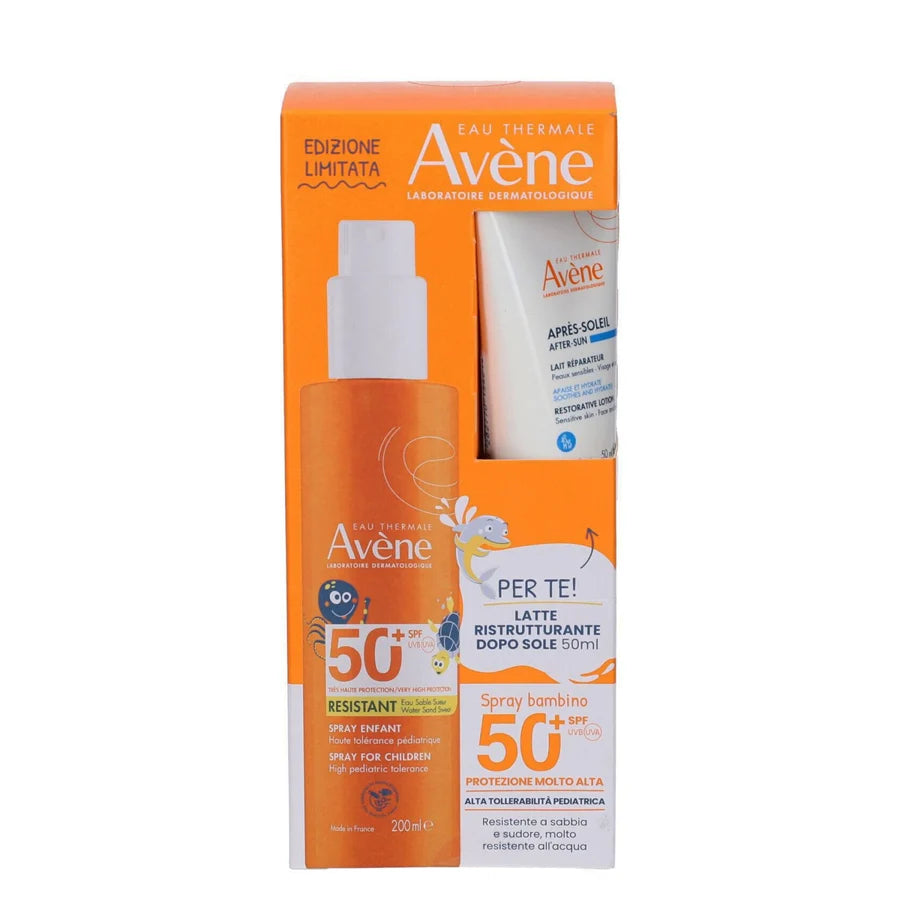 AVENE SOLARE SPRAY BAMBINO PROTEZIONE 50+ 200ML + LATTE DOPOSOLE 50ML
