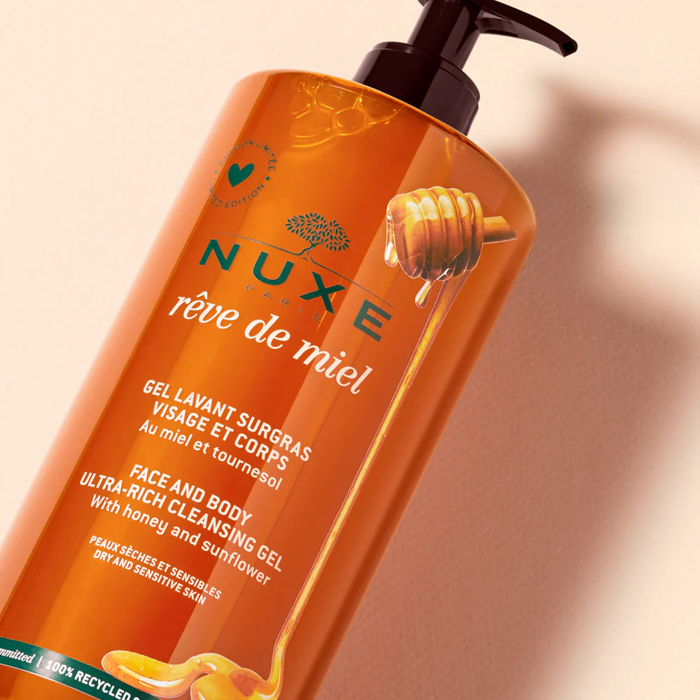 NUXE GEL DETERGENTE REVE DE MIEL SURGRASSANTE LIPORESTITUTIVO VISO E CORPO