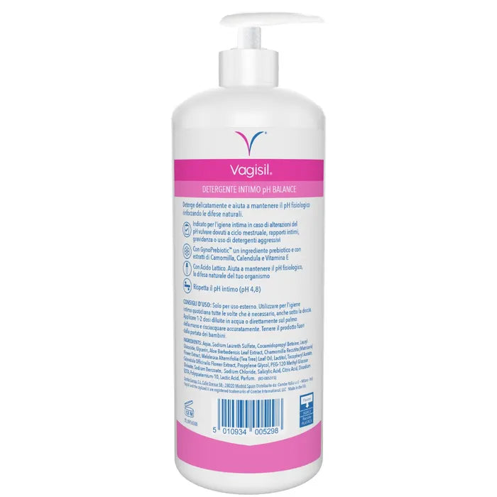 VAGISIL DETERGENTE INTIMO pH BALANCE PER L'IGIENE INTIMA CON PREBIOTICI NATURALI 500ML
