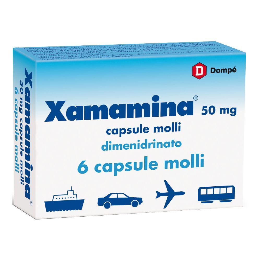 XAMAMINA MAL DI VIAGGIO 6 CAPSULE MOLLI DA 50MG