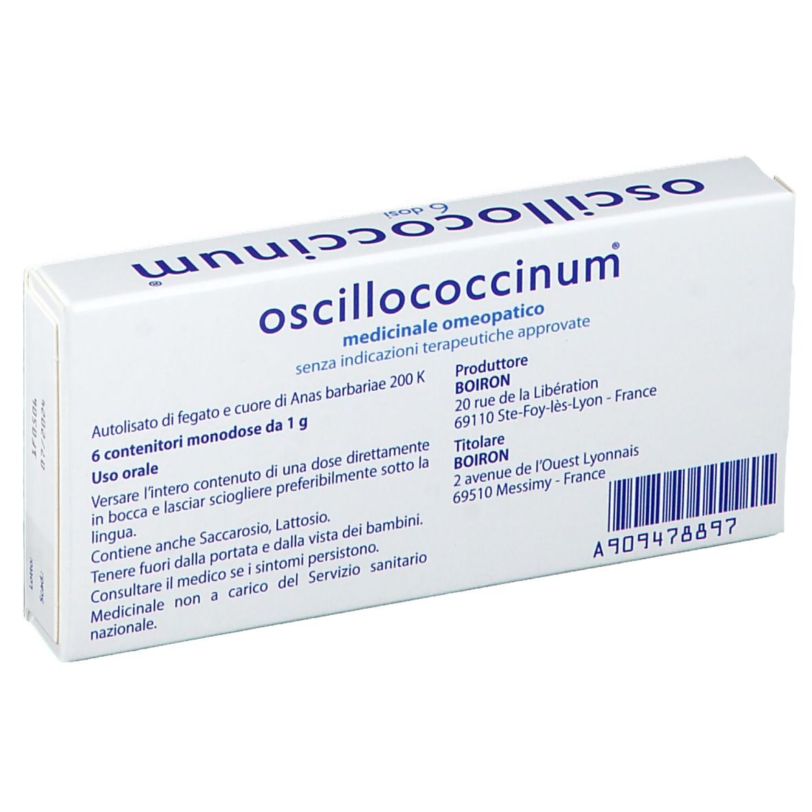 OSCILLOCOCCINUM OMEOPATICO 200K 6 TUBI DOSI GLOBULI BOIRON