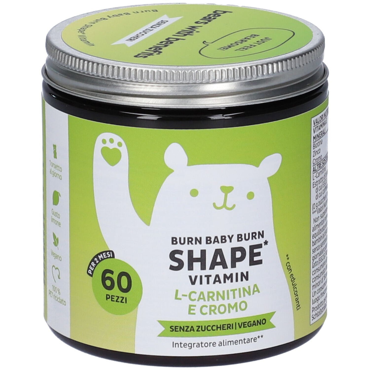 BEARS WITH BENEFITS BURN BABY BURN SHAPE VITAMIN 60 CARAMELLE GOMMOSE
