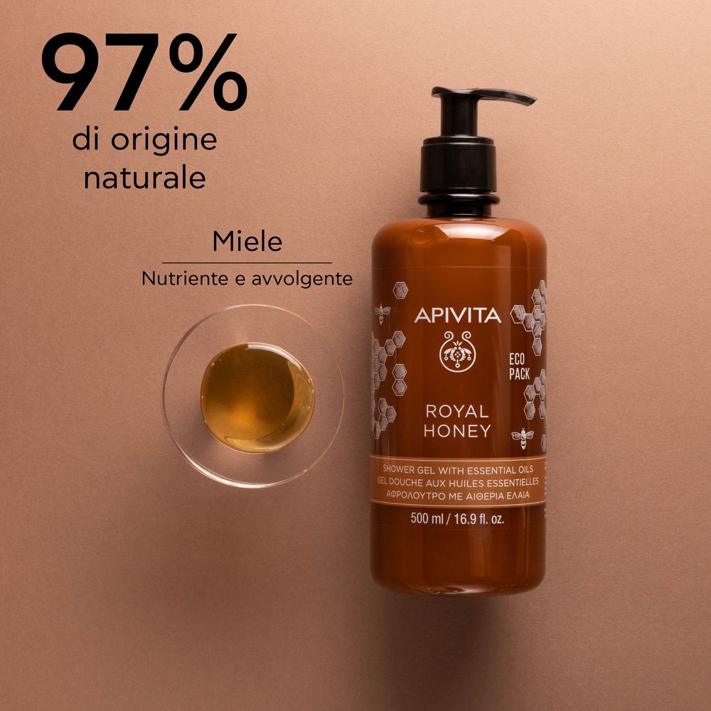 APIVITA ROYAL HONEY - GEL DOCCIA CREMOSO CON OLI ESSENZIALI & MIELE, 500ML