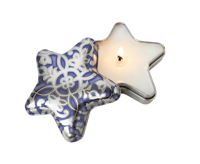 COLORS CANDELA STELLA DI NATALE FRAGRANZA FLOREALI DI LAVANDA 85 GR