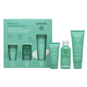 APIVITA ROUTINE JUST BEE CLEAR KIT CREMA, GEL E LOZIONE