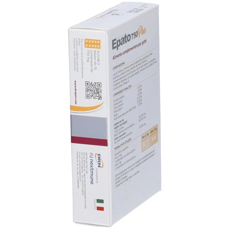 EPATO 750 PLUS 30 COMPRESSE INTEGRATORE VETERINARIO A SUPPORTO DELLA FUNZIONE EPATICA DEL GATTO