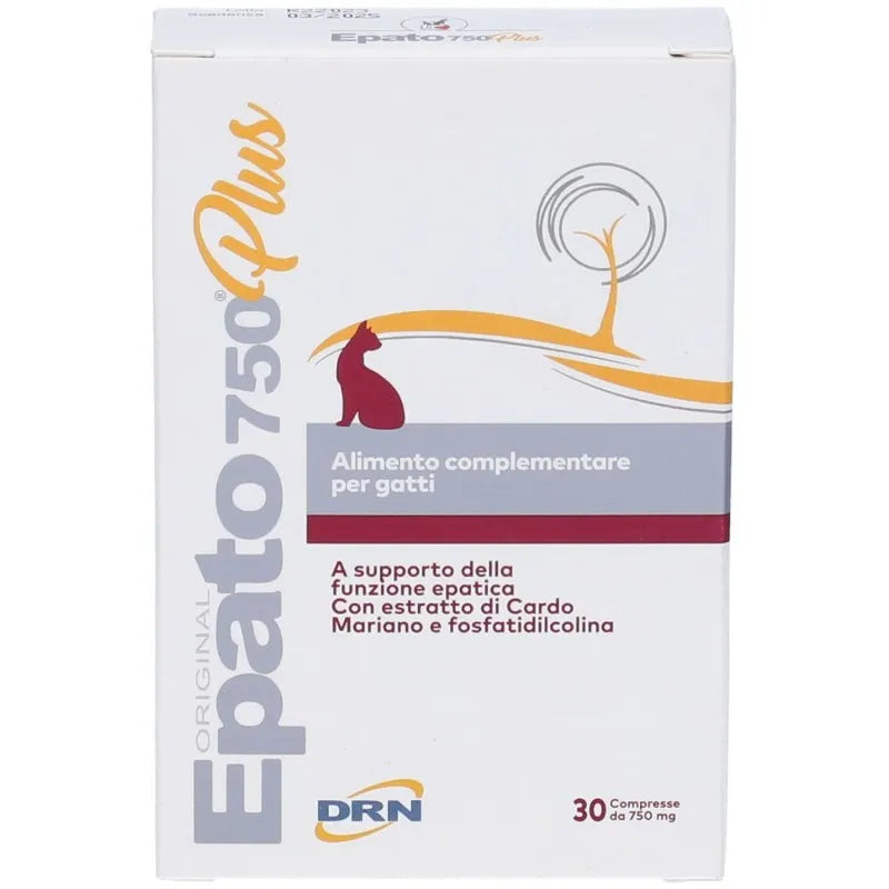 EPATO 750 PLUS 30 COMPRESSE INTEGRATORE VETERINARIO A SUPPORTO DELLA FUNZIONE EPATICA DEL GATTO