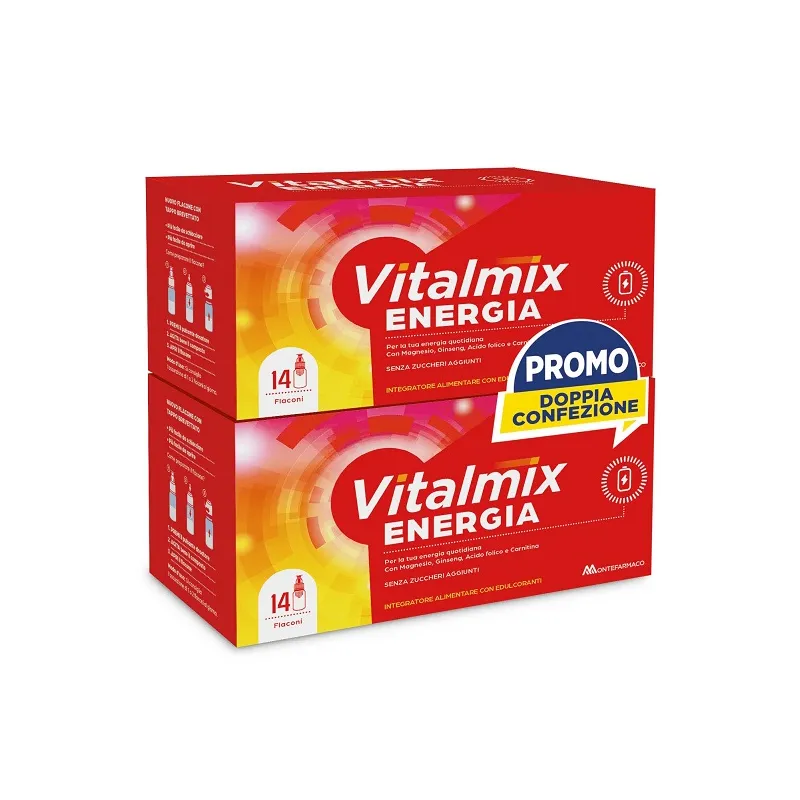 VITALMIX ENERGIA 1+1 CONFEZIONE RISPARMIO INTEGRATORE ANTISTRESS 28 FLACONCINI