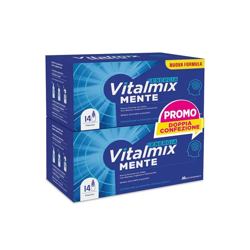 VITALMIX MENTE 1+1 CONFEZIONE RISPARMIO INTEGRATORE ANTISTRESS 28 FLACONCINI