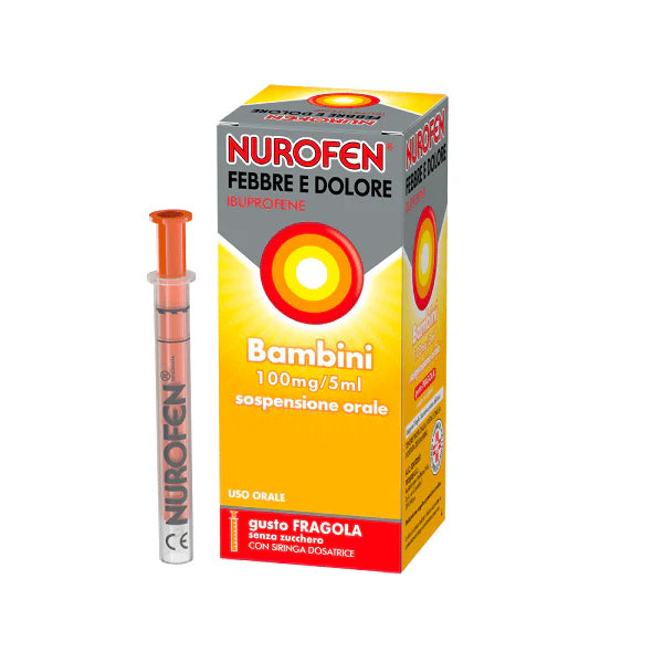 NUROFEN FEBBRE E DOLORE 100MG/5ML GUSTO FRAGOLA 150ML