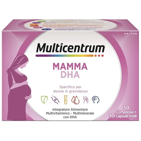 MULTICENTRUM MAMMA DHA INTEGRATORE MULTIVITAMINICO PER GRAVIDANZA 30 COMPRESSE + 30 CAPSULE MOLLI