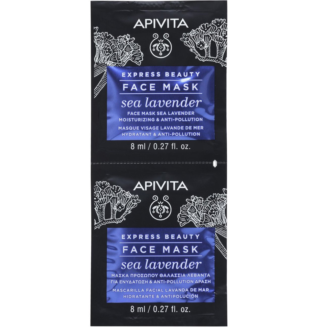 APIVITA SET FLUIDO VISO INVISIBILE DRY TOUCH SPF50 + MASCHERA VISO IDRATANTE E ANTI-INQUINAMENTO + BLACK DETOX CLEANSING JELLY CON POCHETTE IN REGALO
