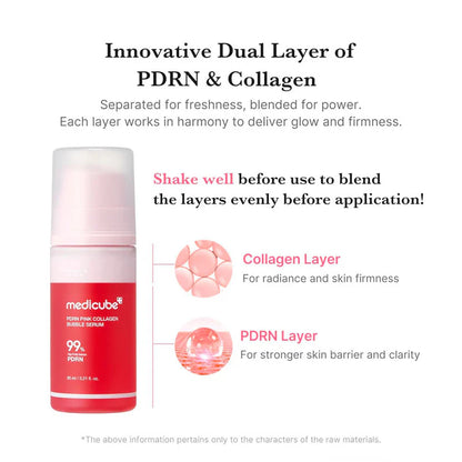 MEDICUBE PDRN PINL COLLAGEN BUBBLE SERUM 95ML