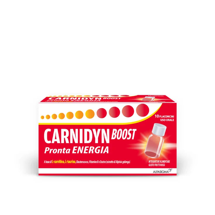 CARNIDYN BOOST 10 FLACONCINI GUSTO FRUTTI ROSSI