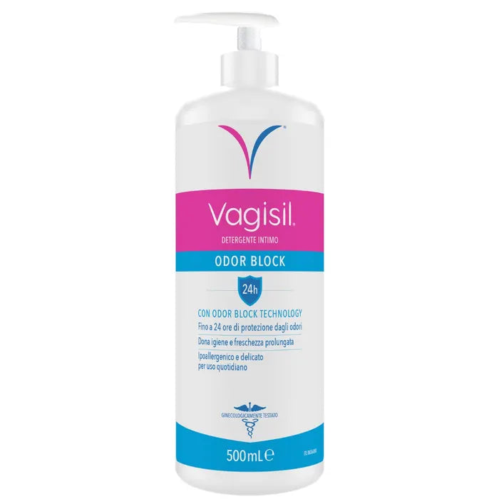 VAGISIL DETERGENTE INTIMO ODOR BLOCK PER L'IGIENE INTIMA QUOTIDIANA RINFRESCANTE CON ALOE VERA 500ML