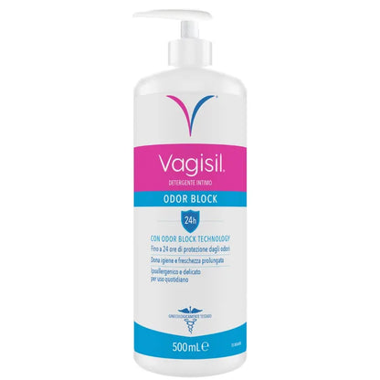 VAGISIL DETERGENTE INTIMO ODOR BLOCK PER L'IGIENE INTIMA QUOTIDIANA RINFRESCANTE CON ALOE VERA 500ML