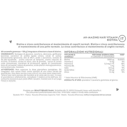 AH-MAZING HAIR VITAMIN BIOTINA 60 COMPRESSE GOMMOSE