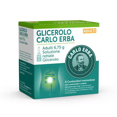 GLICEROLO CARLO ERBA ADULTI SOLUZIONE RETTALE 6 CONTENITORI MONODOSE