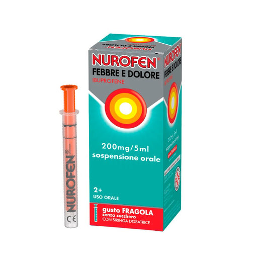 NUROFEN FEBBRE E DOLORE 200MG/5ML SOSPENSIONE ORALE GUSTO FRAGOLA 100ML