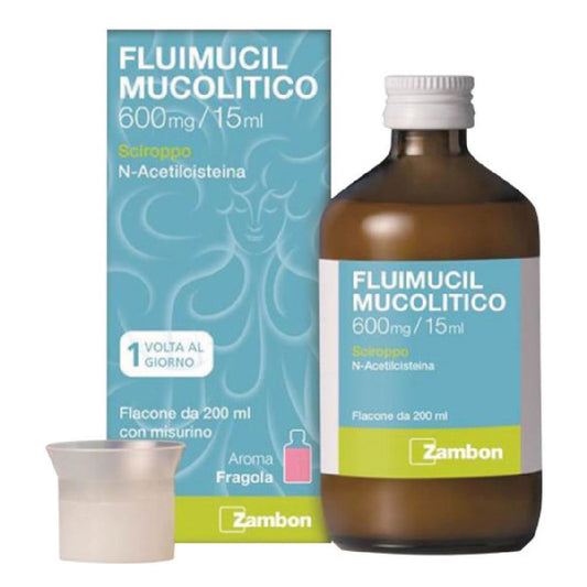 FLUIMUCIL MUCOLITICO SCIROPPO AROMA FRAGOLA 600MG/15ML