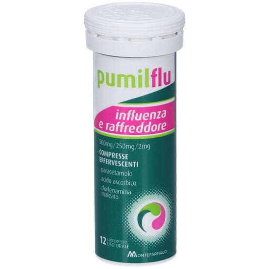 PUMILFLU INFLUENZA E RAFFREDDORE 12 COMPRESSE EFFERVESCENTI
