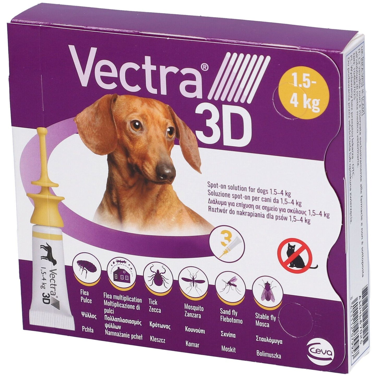VECTRA 3D GIALLO 3 PIPETTE CANI 1,5-4KG