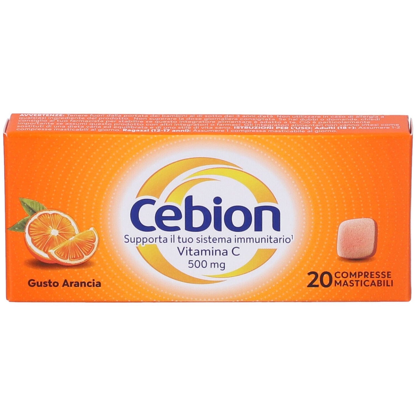 CEBION 500MG VITAMINA C GUSTO ARANCIA 20 COMPRESSE MASTICABILI