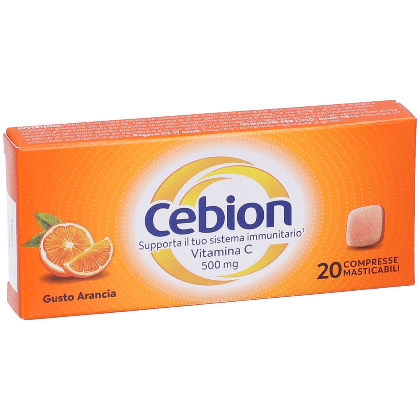 CEBION 500MG VITAMINA C GUSTO ARANCIA 20 COMPRESSE MASTICABILI