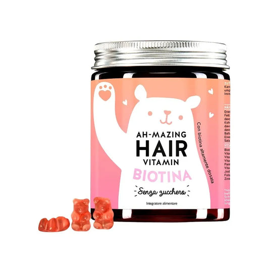 AH-MAZING HAIR VITAMIN BIOTINA PER CAPELLI FORTI 45 ORSETTI GOMMOSI SENZA ZUCCHERO
