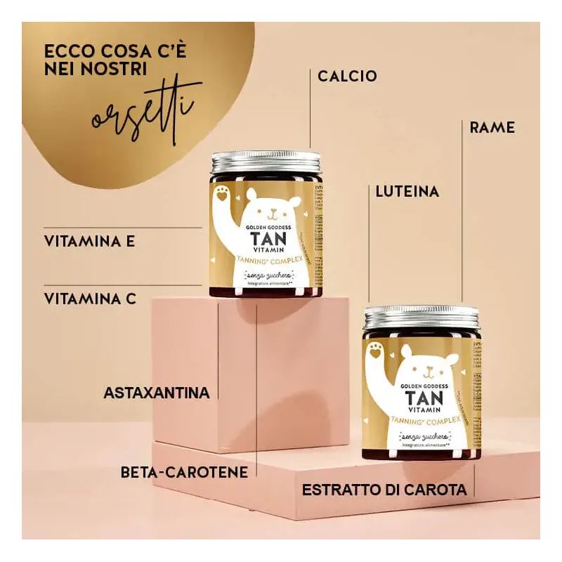 GOLDEN GODDESS TAN VITAMIN PER ABBRONZATURA 45 ORSETTI GOMMOSI