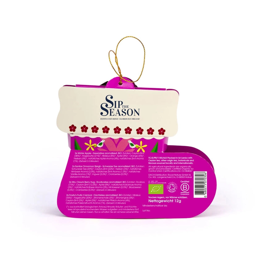 ENGLISH TEA SHOP-STIVALO DI NATALE ROSA 8 BUSTINE DI TE'