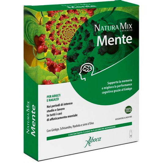 ABOCA NATURA MIX ADVANCED MENTE 10 FLACONCINI INTEGRATORE RICOSTITUENTE