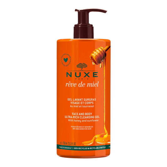 NUXE GEL DETERGENTE REVE DE MIEL SURGRASSANTE LIPORESTITUTIVO VISO E CORPO