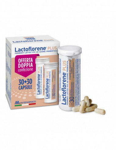 LACTOFLORENE PLUS INTEGRATORE ALIMENTARE DI PROBIOTICI BIPACK 30+30 CAPSULE 26,40 G