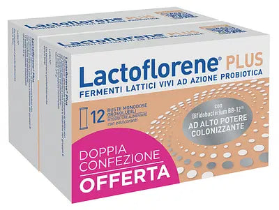 LACTOFLORENE PLUS INTEGRATORE ALIMENTARE DI PROBIOTICI BIPACK 12+12 BUSTINE OROSOLUBILI 48 G