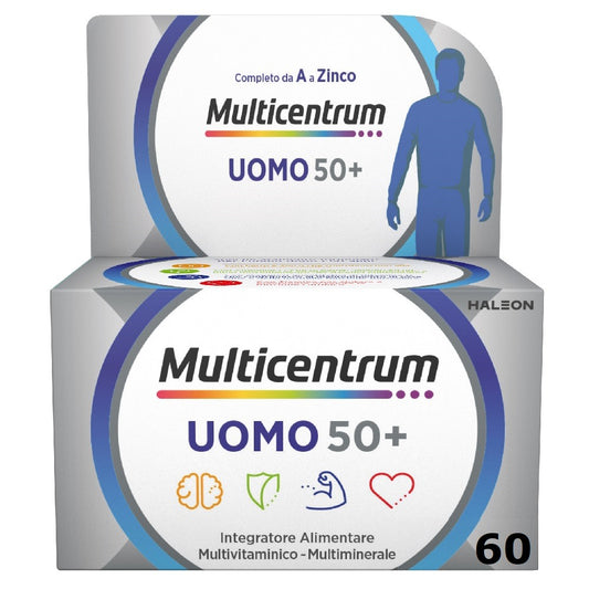 MULTICENTRUM UOMO 50+ INTEGRATORE ALIMENTARE MULTIVITAMINICO 60 COMPRESSE