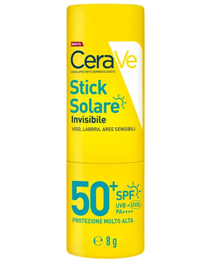 CERAVE STICK SOLARE INVISIBILE SPF 50+ PER VISO, LABBRA E AREE SENSIBILI