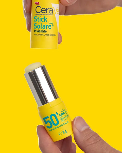 CERAVE STICK SOLARE INVISIBILE SPF 50+ PER VISO, LABBRA E AREE SENSIBILI