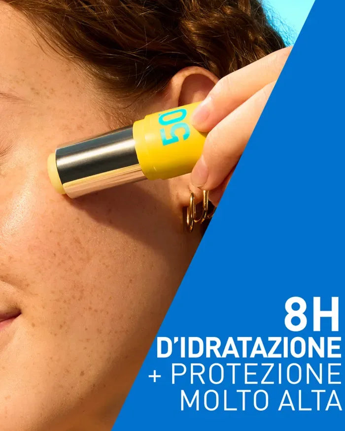 CERAVE STICK SOLARE INVISIBILE SPF 50+ PER VISO, LABBRA E AREE SENSIBILI