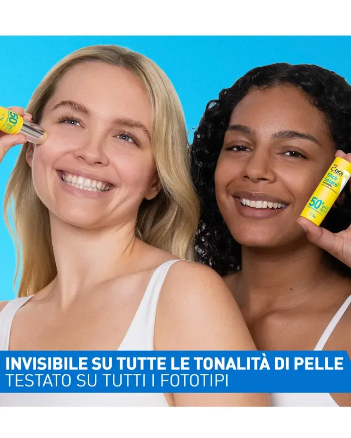 CERAVE STICK SOLARE INVISIBILE SPF 50+ PER VISO, LABBRA E AREE SENSIBILI