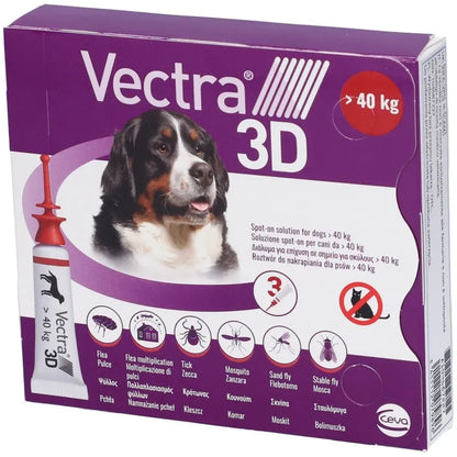 VECTRA 3D ANTIPARASSITARIO VETERINARI PER CANI OLTRE 40KG 3 PIPETTE