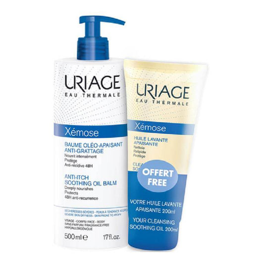 URIAGE XEMOSE BALSAMO- OLIO LENITIVO ANTI- PRURITO 500ML + OLIO DETERGENTE LENITIVO 200ML
